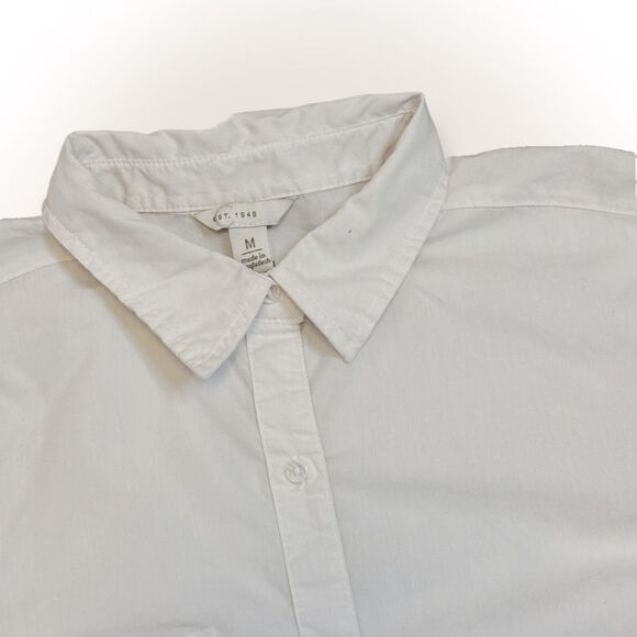 Est. 1946 White Button Down Tux Tail Shirt Medium Longline Curved Hem - Picture 4 of 9